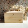 Boîte de rangement - CREATIVE DECO - Non Peint - 40 x 30 x 24 cm - Avec serrure et clé - Bois naturel