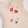 Edelstahl Rote Hibiskusblüten Ohrringe Rosa Hibiskus Hängende Ohrringe für Damen Geburtstagsgeschenk