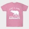T Shirt Women Just A Girl Who Loves Elephant T Shirt Harajuku Print Kawaii Tshirt Summer Short Sleeve Female T-Shirt Top Tee
