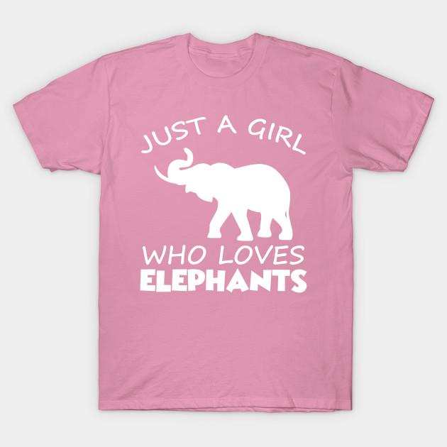 T Shirt Women Just A Girl Who Loves Elephant T Shirt Harajuku Print Kawaii Tshirt Summer Short Sleeve Female T-Shirt Top Tee