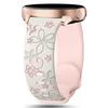 20mm Silicone Strap Flower Design Floral Engraved Two-color For Amazfit GTR, Huawei,Garmin Samsung Galaxy Watch 7 6 5 4