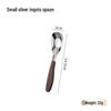 Stainless Steel Cutlery: Wood-Handled Fork, Spoon, Teaspoon, and Dessert Spoon Set