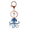 2pcs Octopus Shaped Rhinestone Key Ring Rhinestone Keychain Pendant For Car Keys