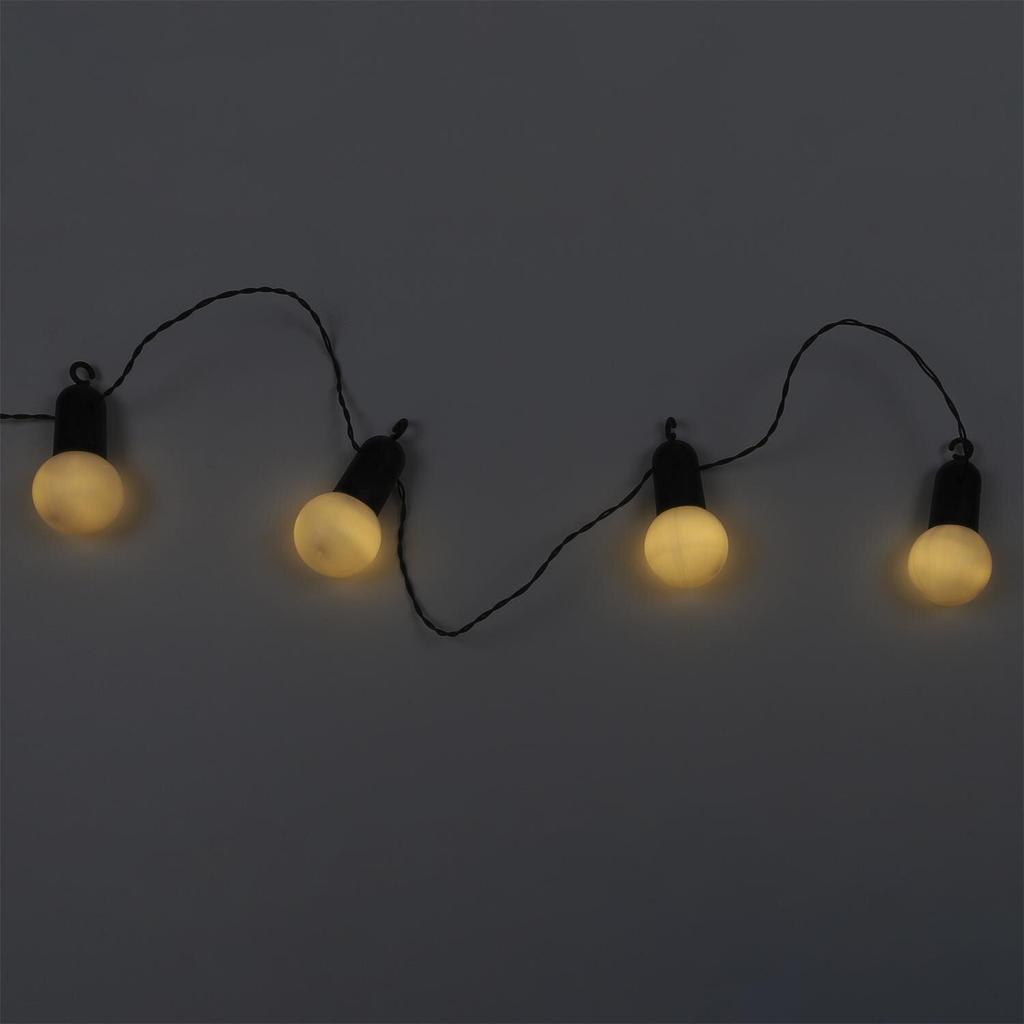 Solar Garland Bulb 20 Led White Plastic