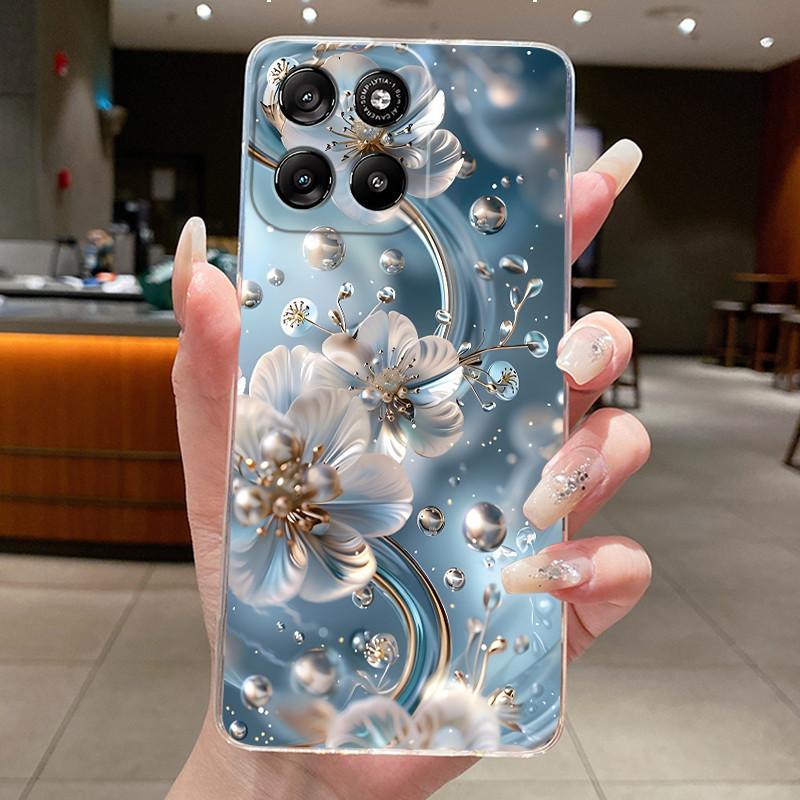 For Motorola Moto G57 Power / G67 Power 5G Case Clear Luxury Fashion Butterfly Flowers Soft TPU Silicone Casing Protective Cover