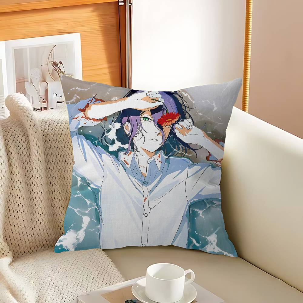 Anime Chainsaw Man The Movie Reze Arc Cushion Cover Inches Farmhouse Decor Home Throw Pillow Covers For Couch Decorations