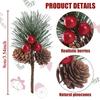 5-50PCS Artificial Pine Picks Christmas Pine Needle Berries Pinecones for Floral DIY Wreaths Garden Xmas Tree Decorations