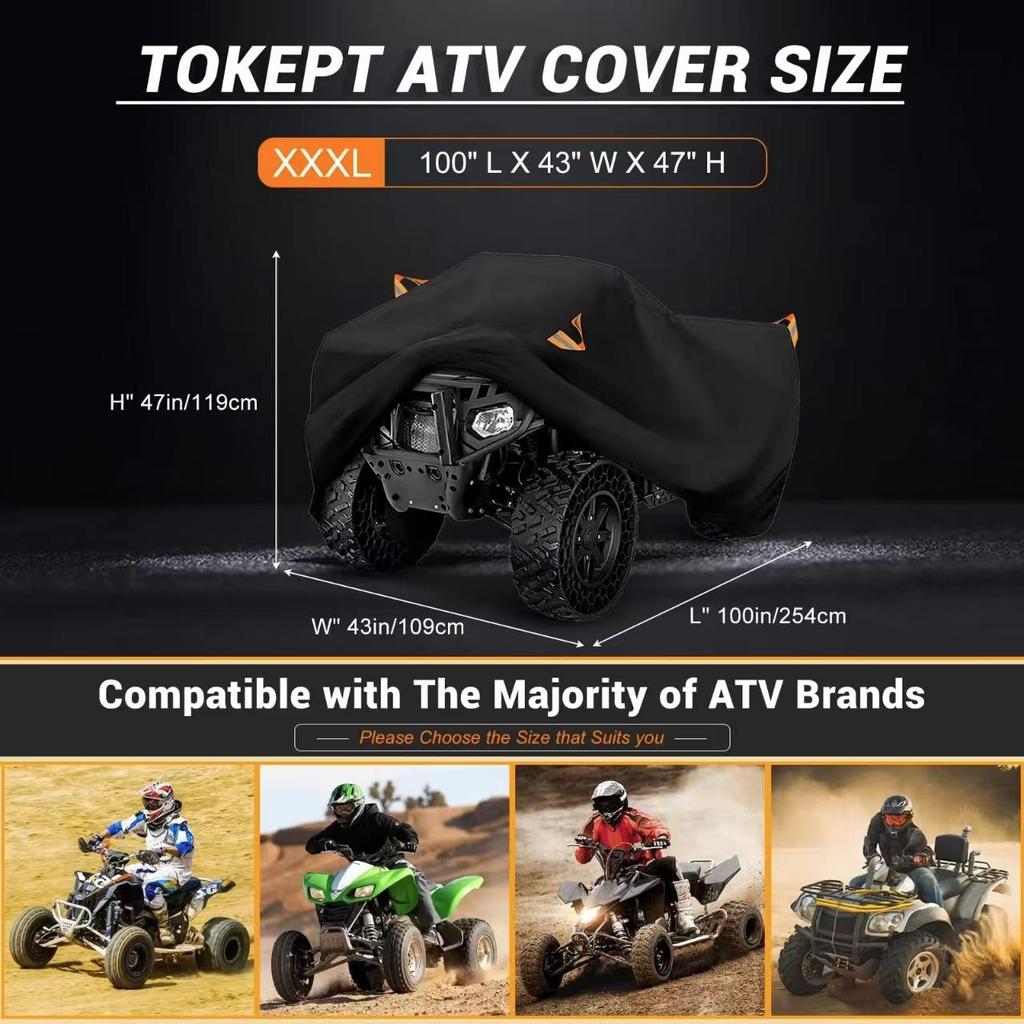 Waterproof UV Protective ATV Cover for Outdoor Use - Black Dustproof Beach Buggy Cover