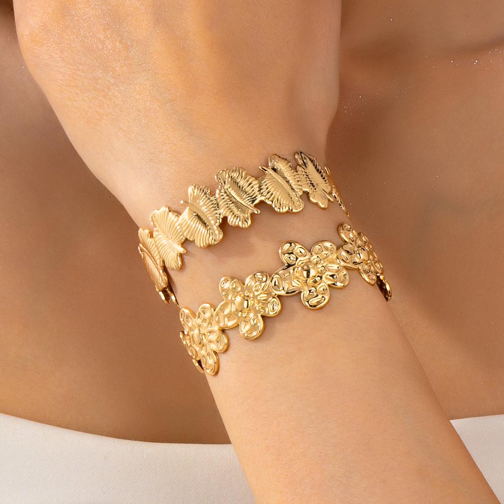 Flower leaf shape C bracelet simple personality trend versatile bracelet
