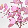 Artificial Pink Velvet Pumpkin Eucalyptus Leaf Pick Harvest Thanksgiving Pumpkin Bouquet Pink Pumpkin Branch Table Decoration