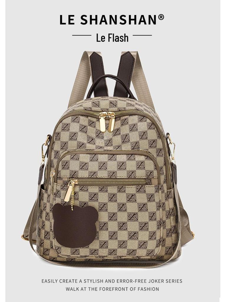 Damenmode Rucksack mit großem Fassungsvermögen und Print für den lässigen Pendelverkehr und die Nutzung im mittleren Alter