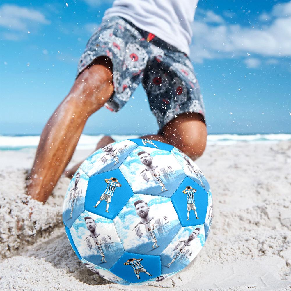 1pc Messi Size 5 Soccer Football Machine Sewn Outdoor Training and Matches Surprise Collection Gift Distinctive Home Decor And Party Gift