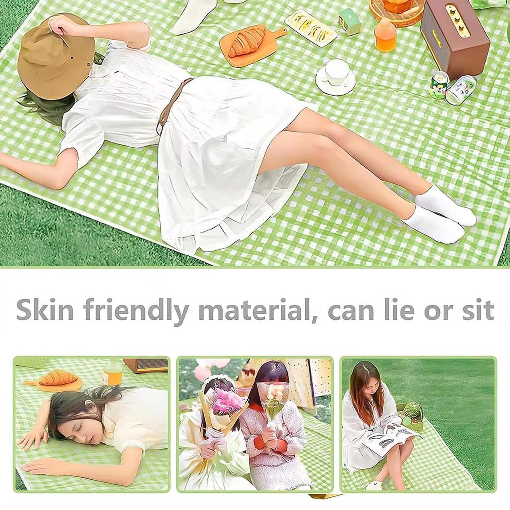 Foldable & Portable Picnic Blanket Thickened Waterproof Beach Blanket Lightweight Camping Tent Grassland Mat For Parties Travels