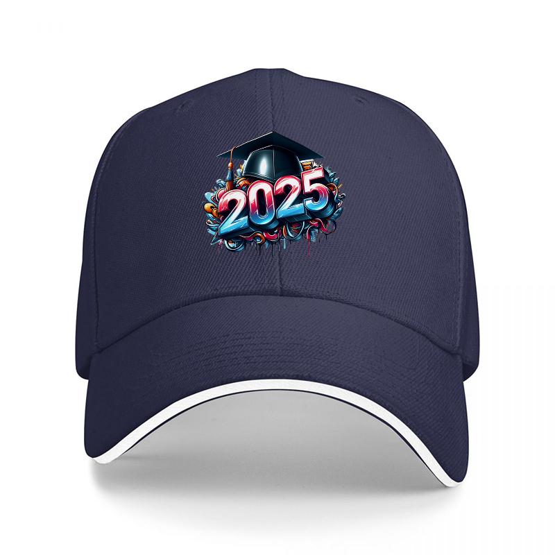 Graduation Cap Baseball Hat with Colorful Design and Diploma Motif for College Celebration and Graduation Party Wear