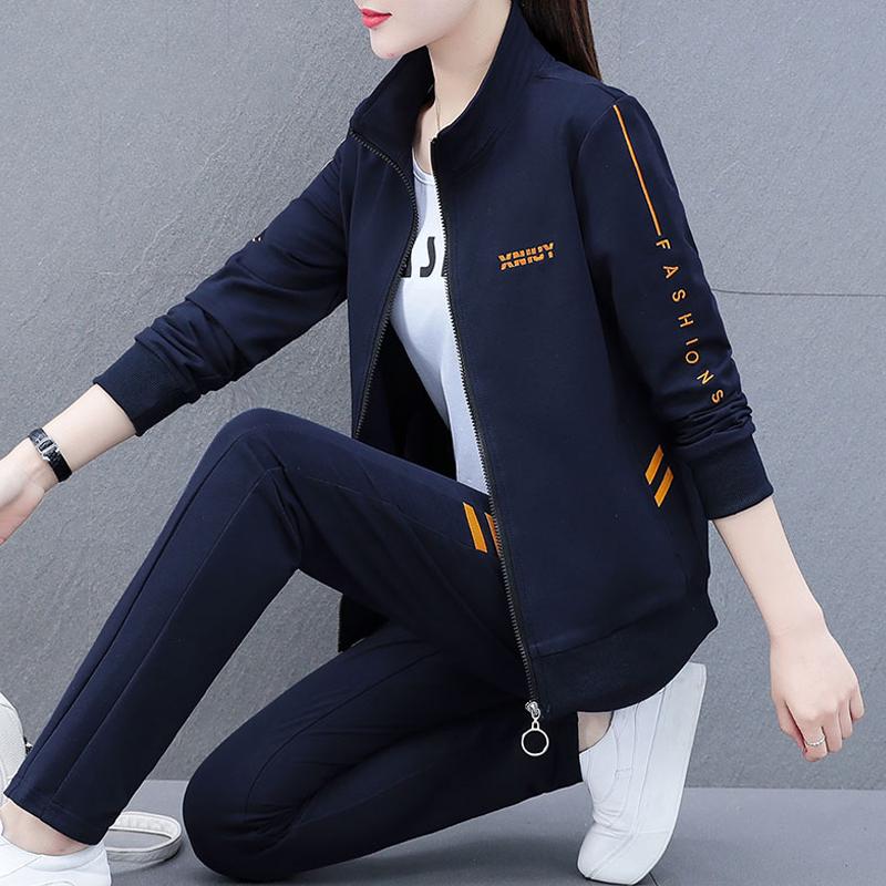 Woodpecker Women's Fleece-Lined Sportswear Set - 2025 New Style for Spring To Autumn, Perfect for Middle-Aged Mothers.