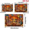 2D Flat Banner [Party Banner, Flag] 1 Piece, Made of Polyester, with Painted Sugar Skull Decorative Fabric