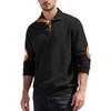 Men's Embroidered Stand Collar Button Up Sweatshirt Loose Fit Casual Long Sleeve