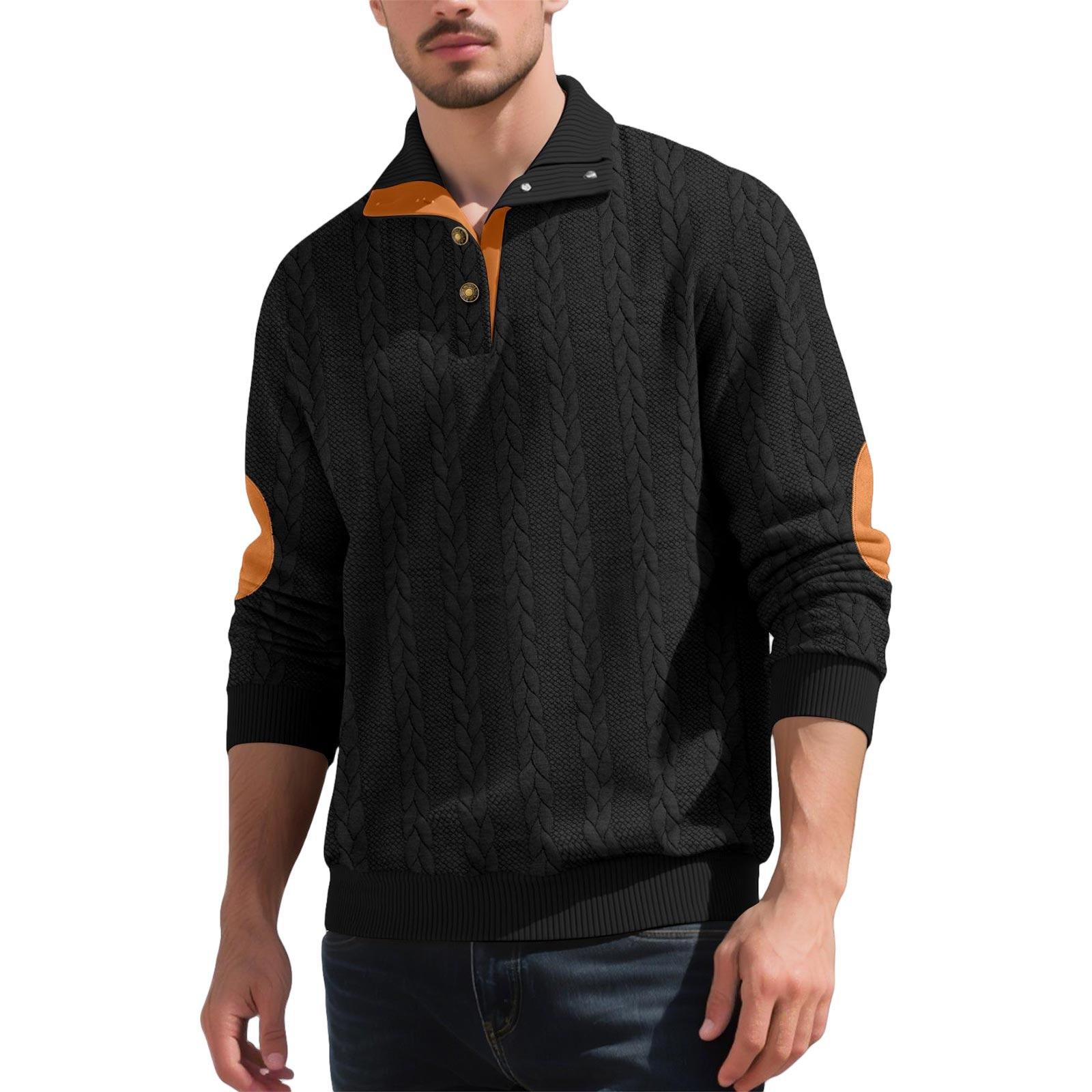 Men s Embroidered Stand Collar Button Up Sweatshirt Loose Fit Casual Long Sleeve XL
