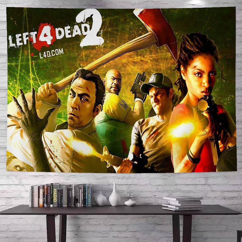 Heißes Actionspiel Left 4 Dead Anime Wandteppich Hippie Blume Wandteppiche Schlafsaal Dekor Günstige Hippie Wandbehang