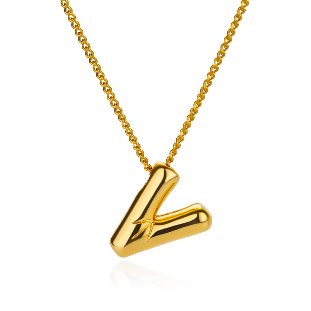 Initial Letter Necklaces For Women Gold Color Stainless Steel A-Z Letter Chunky Necklace Wedding  Christmas Party Jewelry Gift