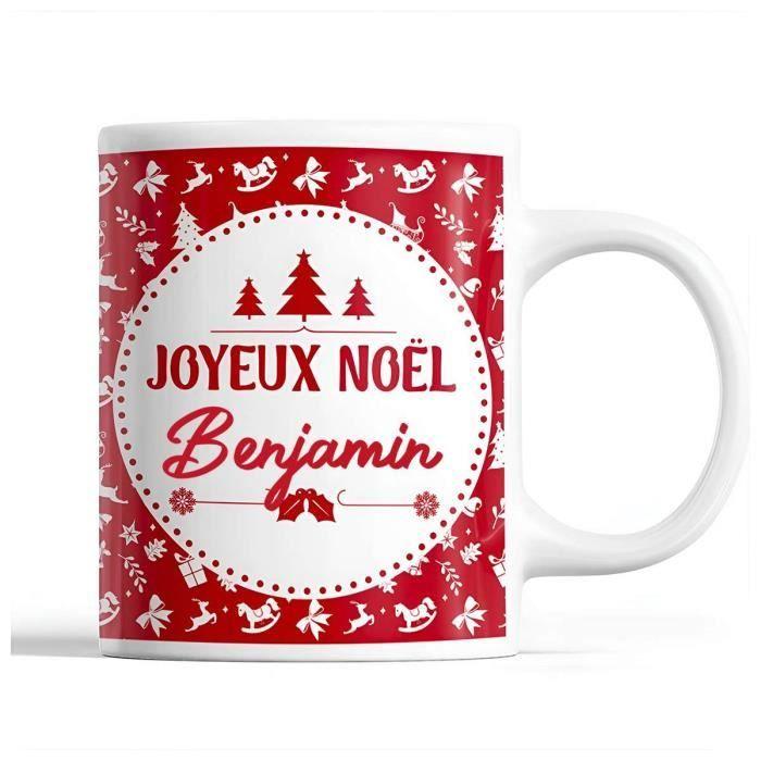Mug - Benjamin - Christmas - Red - 325 Ml - Dishwasher and Microwave Safe