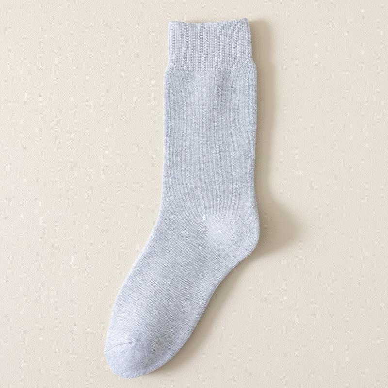 

Men s Thick Plush Mid-Tube Socks for Winter, Spring, and Autumn with Towel Bottom and Solid Colors One Size світло-сірий колір