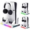 PS5 Slim/Pro Console Cooling & Charging Stand with RGB Lighting and Headphone Holder