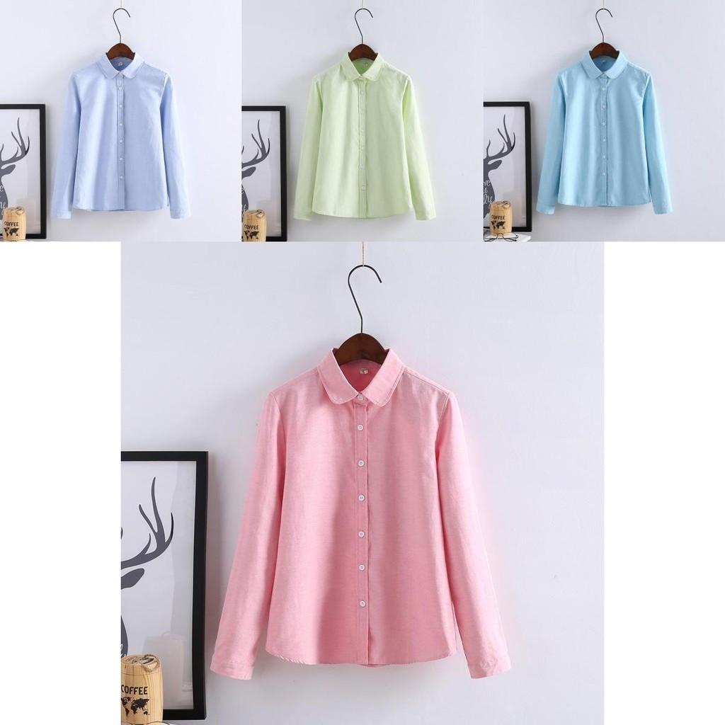 Luxurious Long Sleeved Cotton Oxford Leisure Shirt For Women In Vibrant Colors