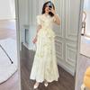 2025 European & American Floral Short-Sleeve Summer Dress Set for Women