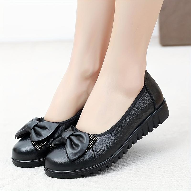 2025 Spring/Autumn Middle-Aged and Elderly Mother Shoes Genuine Leather Soft Sole Women's Leather Shoes Comfortable and Slip-Resistant
