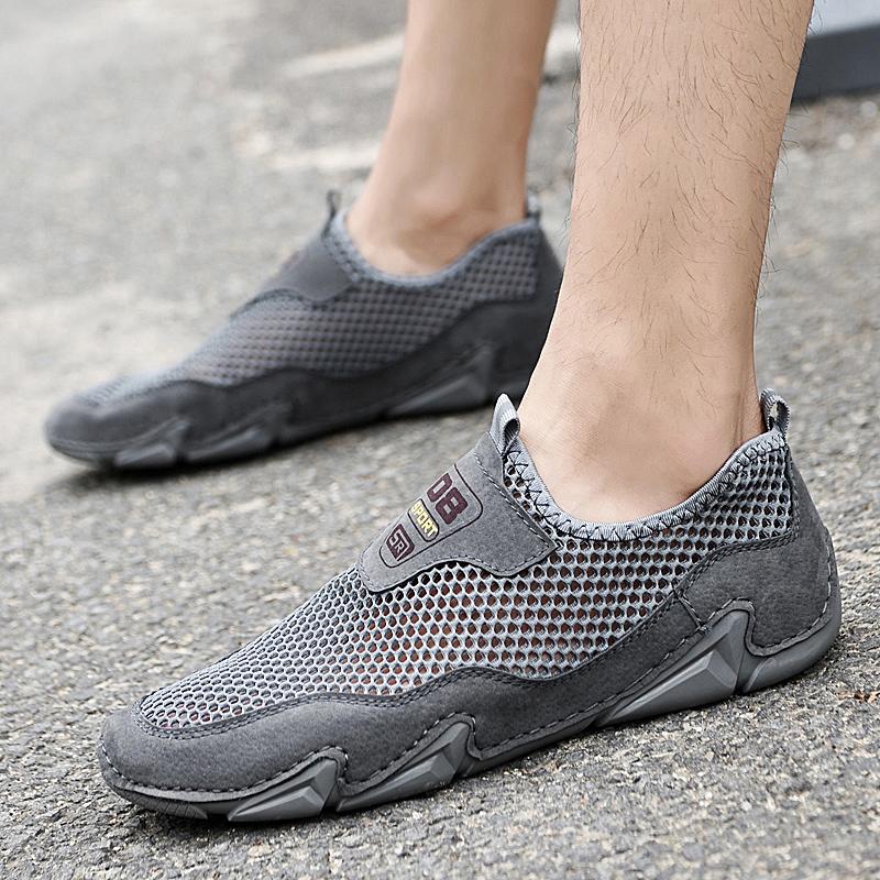 Plus Size Summer Men Breather Mesh Casual Shoes Men Loafers Comfortable Driving Shoes Moccasins Man Flats Shoes