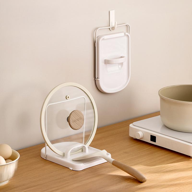 Foldable Kitchen Drain Board Utensil Holder Cutting Board Rack with Spatula Spoon Drying Rack Pot Lid Stand Space Saving Countertop Organizer