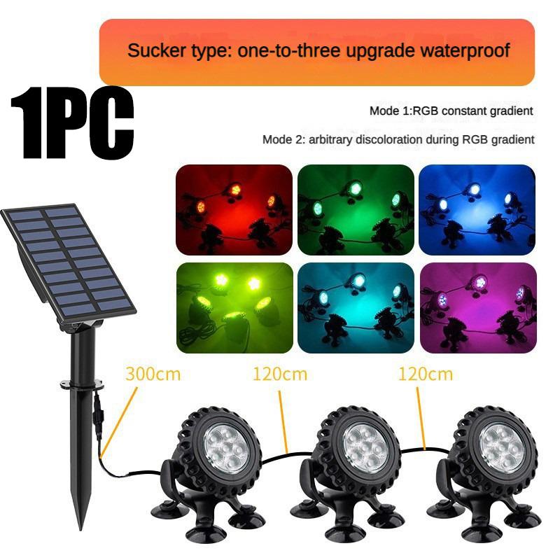 Solar Underwater Lights Outdoor RGB Waterproof Garden Pool Yard Landscape Spotlights Pond Aquarium Fish Tank Decor Solar Lamp