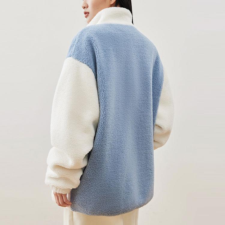 Anta Casual Stand Collar Fleece Jacket Unisex Jackets White 952248718-1