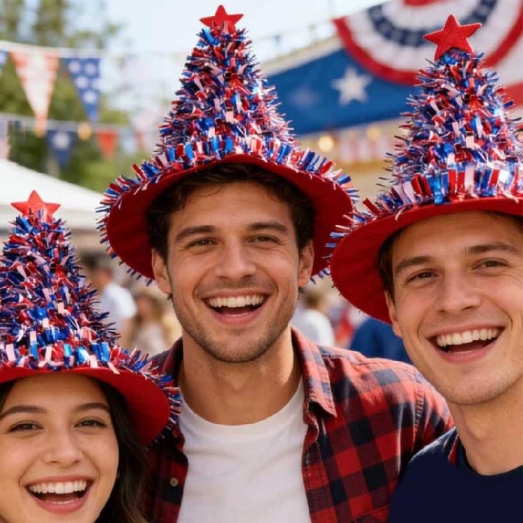 Bold 38cm Fourth Of July Hat With Star Patriotic Decors Great For Themed Parties And Family Celebrations