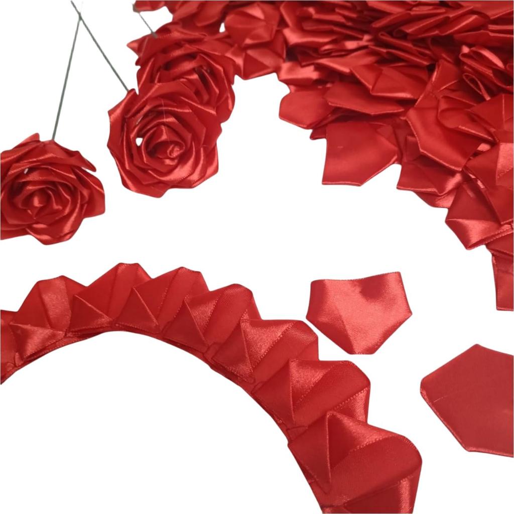 300Pcs Premade Satin Ribbon Rose Petals Half-Finished for Eternal Rose DIY Ramos Forever Flowers Bouquets Everlasting Floral,for