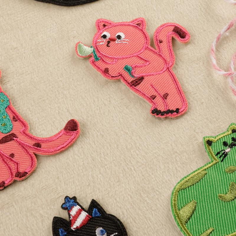 Original Embroidery Label Embroidery Sticker Clothing Accessories Cartoon Animal Adhesive Patch Sticker Accessories Badge Cloth Sticker