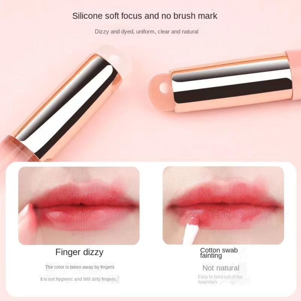 

Multi-Use Mini Concealer Brush Angled Lipstick Applicator Portable Silicone Lip Brush