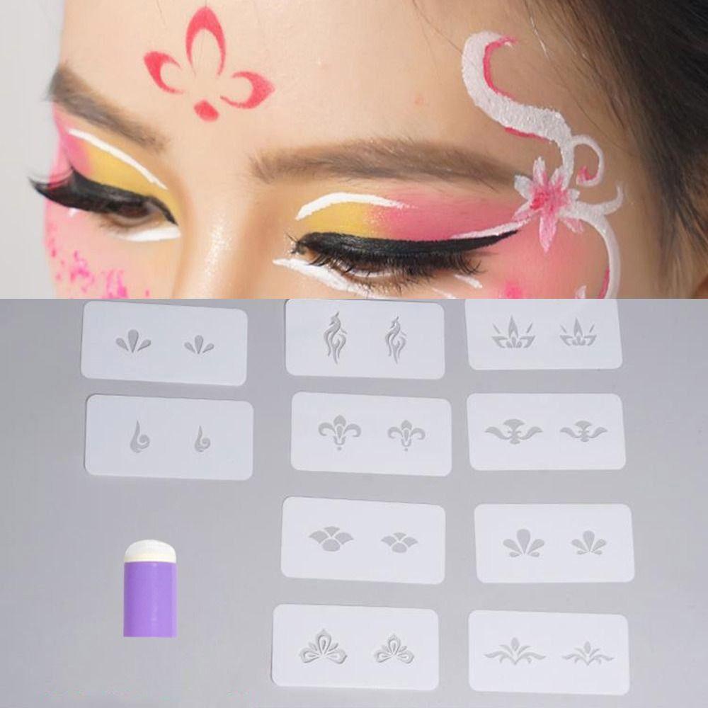 DIY Flowers Temporary Tattoo Stencil Forehead Body Art Painting Stencil Hands Arm Leg