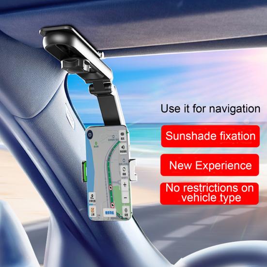 Handyhalterung für Sonnenblenden-Montage Multi-Direktional Verstellbar Auto-Navigation Sonne Universal