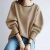 2026 Spring New Women's Round Neck Long Sleeve Patchwork Color Block Pullover Top Versatile T-Shirt