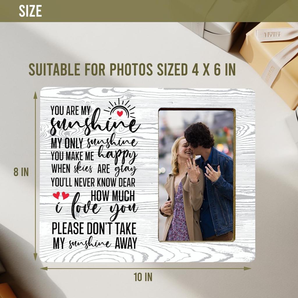 You are My Sunshine My Only Sunshine Wood Picture Frame,pirational Wood Picture Frames for Mom Dad Grandma Wife Husband Girlfriend