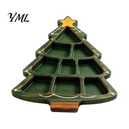 Decorative Tray for Fruit Cheese Christmas Snack Serving Tray, Divided Holiday Appetizer Platter, Cute Snowman/Tree/Penguin/Cow Shaped Table