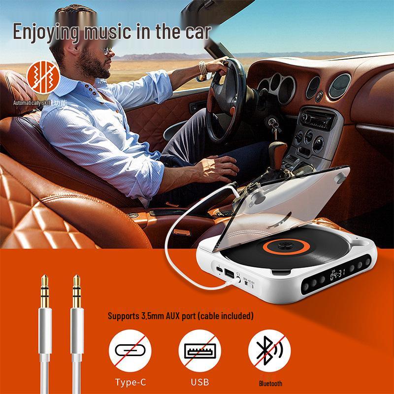 Portable Audiophile-Grade CD Player with Bluetooth Speaker