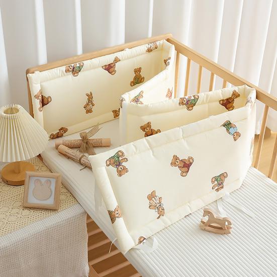 Universal Crib Bumper Soft Crib Side Guard Breathable Cotton Padding for Baby Crib Playpen Side Bed Protection Safe Crib Liner for Boys Girls