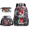 Mochila escolar de gran capacidad con correa para el hombro; set de tres piezas para estuche de lápices de estudiante
