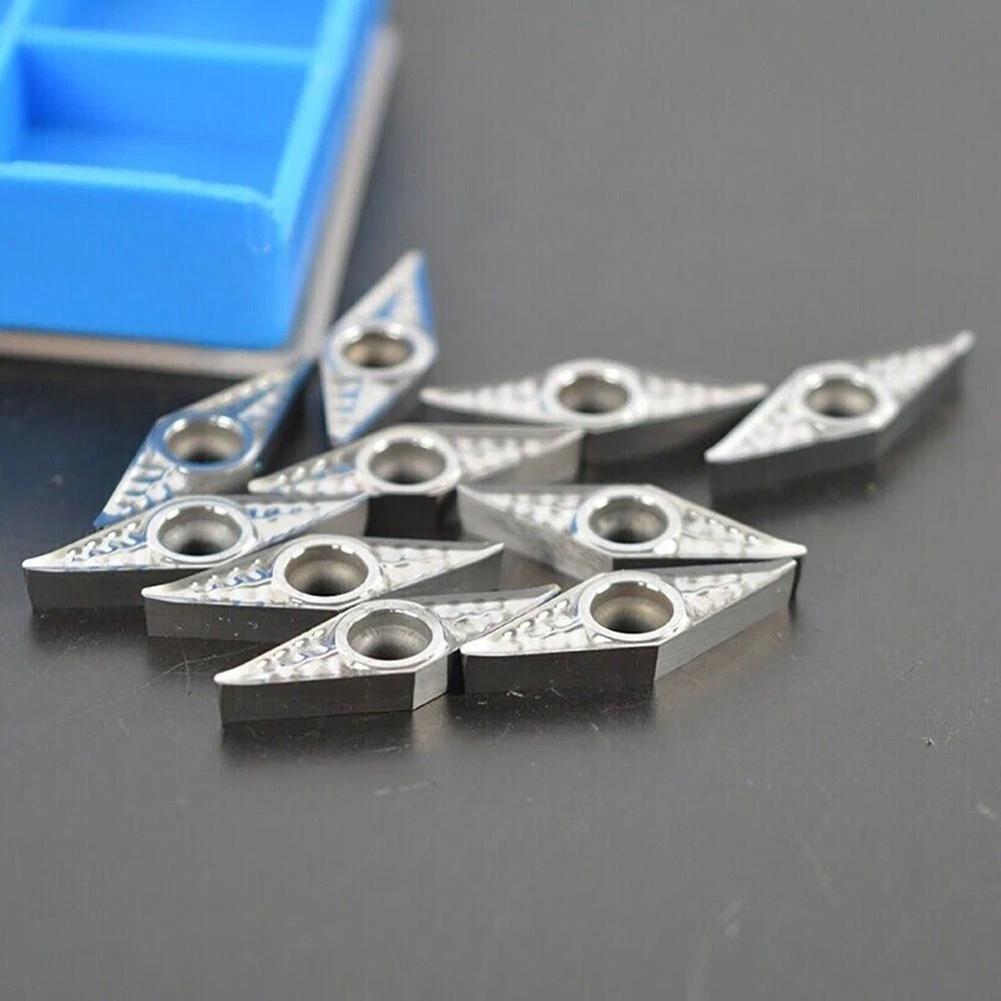 10PCS Carbide Inserts VCGT110304 AK for CNC Turning Featuring Optimized Geometry for Long Chip Control and Reduced Tool Load