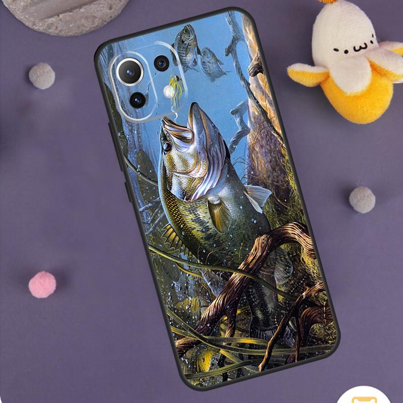Bass Fishing Lake Fisherman Case For Xiaomi 15 Ultra 14 13T 14T 15T 17 Pro Max POCO F8 Ultra F5 F6 F7 X5 X6 X7 Pro Cover