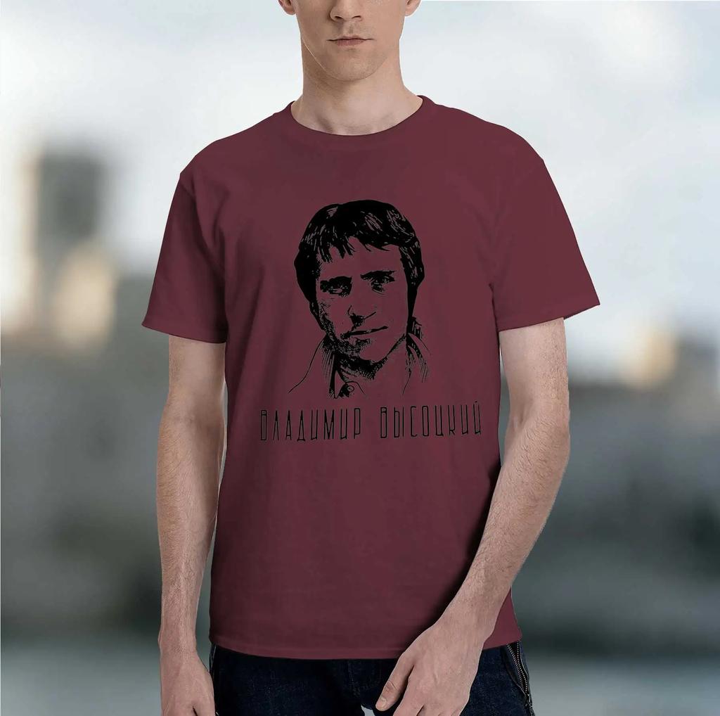 Vladimir Vysotsky 2026 fashion heavyweight hot selling retro printed pattern fun round neck T-shirt for daily comfort