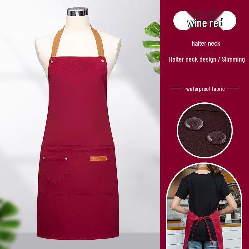 Custom Logo Waterproof Waist Apron for Milk Tea, Hot Pot, and Coffee Shop Staff